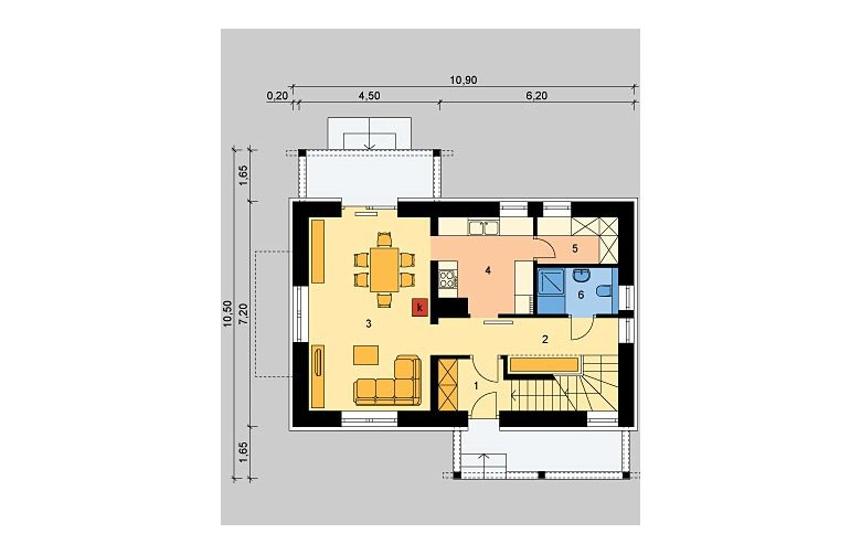 Projekt domu wolnostojącego LK&762 - parter