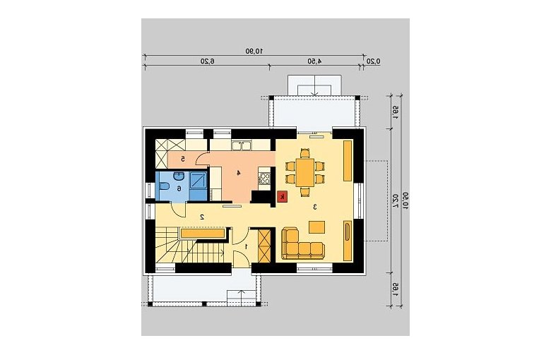 Projekt domu wolnostojącego LK&762 - parter