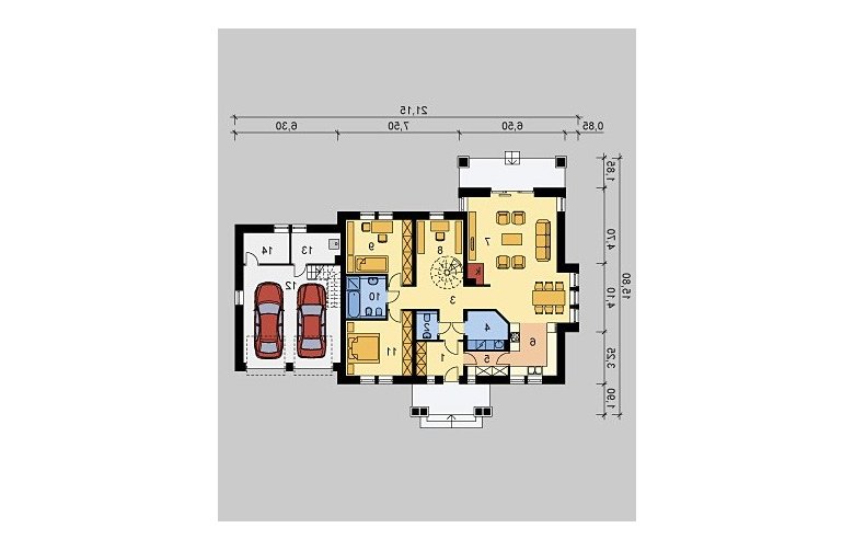 Projekt domu dwurodzinnego LK&723 - parter