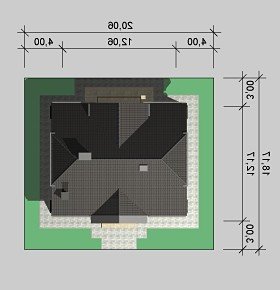 Usytuowanie budynku LK&727 w wersji lustrzanej