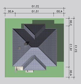 Usytuowanie budynku LK&735 w wersji lustrzanej