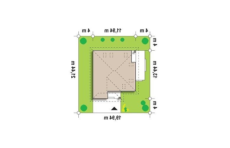 Projekt domu jednorodzinnego Z143 - Usytuowanie - wersja lustrzana