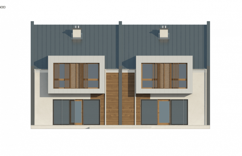 Projekt domu szeregowego Zs1 - elewacja 1