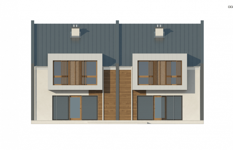 Projekt domu szeregowego Zs1 - elewacja 1
