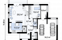 Projekt domu piętrowego Zx26 - rzut parteru