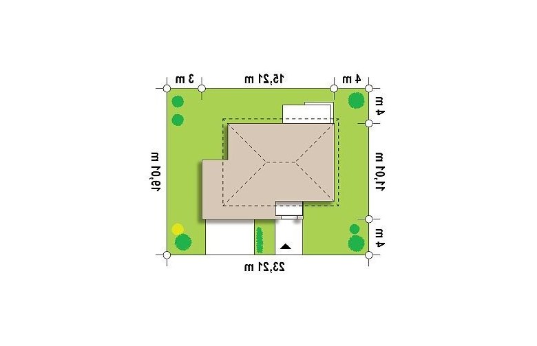 Projekt domu piętrowego Zx26 - Usytuowanie - wersja lustrzana