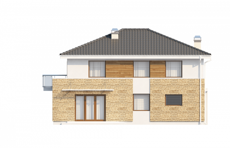 Projekt domu piętrowego Zx29 - elewacja 1