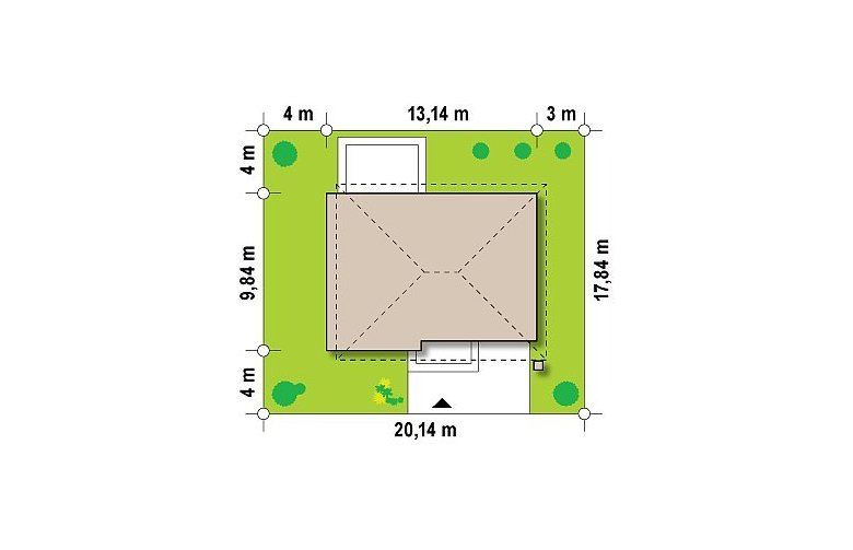 Projekt domu piętrowego Zx29 - Usytuowanie