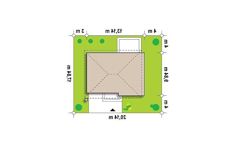 Projekt domu piętrowego Zx29 - Usytuowanie - wersja lustrzana