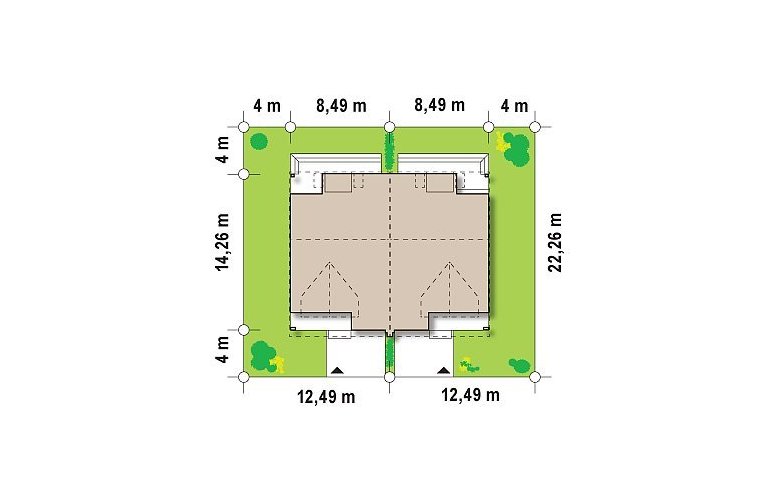 Projekt domu bliźniaczego Zb4 (cena za jeden segment) - Usytuowanie