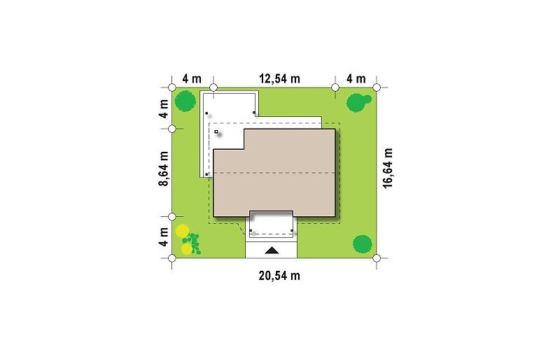 Projekt domu parterowego Z136 - Usytuowanie