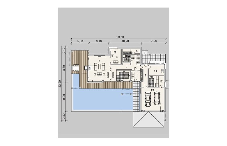 Projekt domu z poddaszem LK&745 - parter