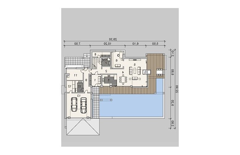 Projekt domu z poddaszem LK&745 - parter