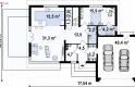 Projekt domu z poddaszem Z142 - rzut parteru
