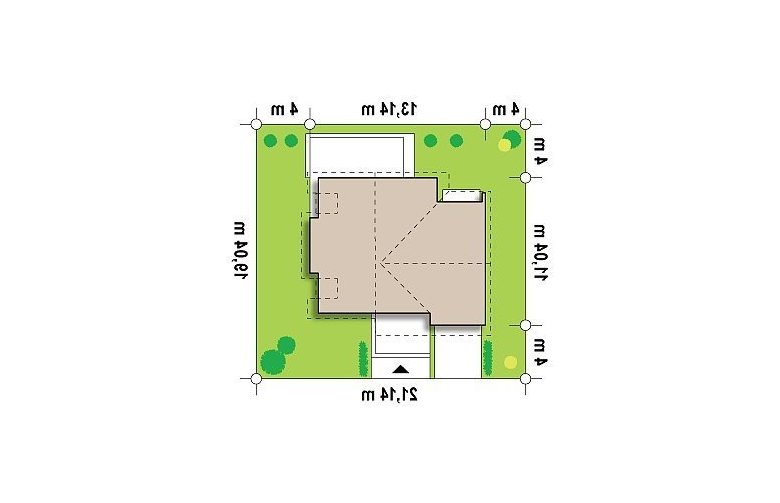 Projekt domu z poddaszem Z135 - Usytuowanie - wersja lustrzana