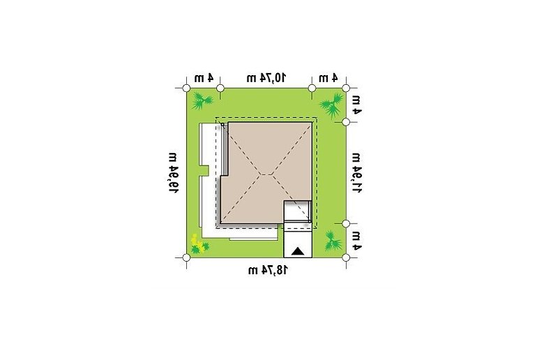 Projekt domu parterowego Z141 - Usytuowanie - wersja lustrzana