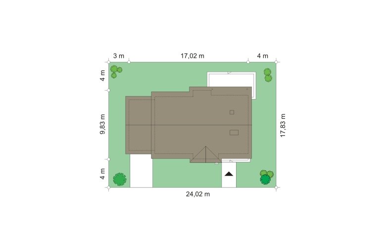 Projekt domu dwurodzinnego Cypisek 4 (389) - Usytuowanie