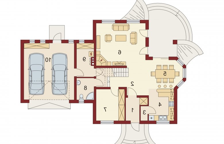 Projekt domu parterowego Cezar G2 - rzut parteru