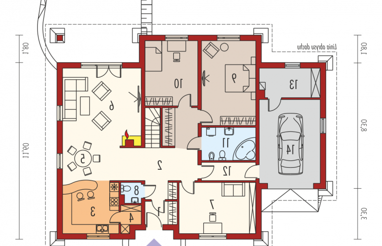 Projekt domu parterowego Huberta II G1 - parter