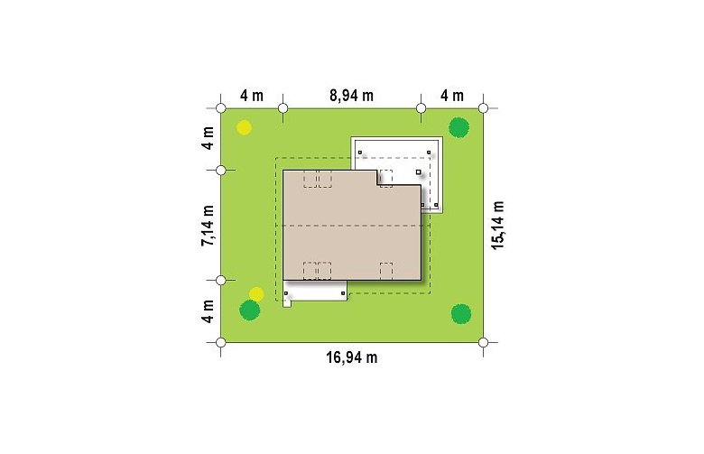 Projekt domu z poddaszem Z212 - Usytuowanie