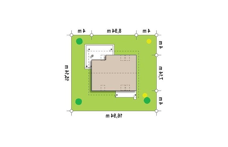 Projekt domu z poddaszem Z212 - Usytuowanie - wersja lustrzana