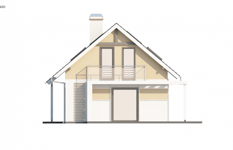 Projekt domu jednorodzinnego Z216 - elewacja 4