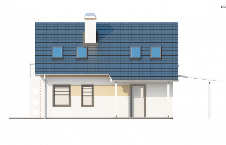 Projekt domu jednorodzinnego Z216 - elewacja 1