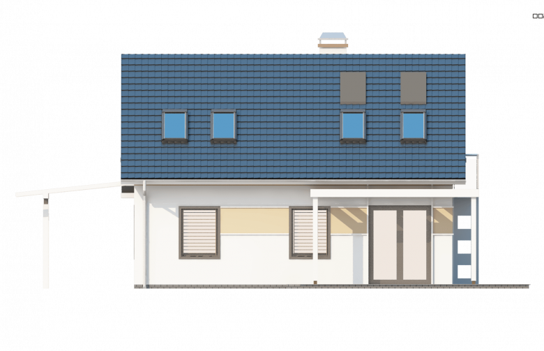 Projekt domu jednorodzinnego Z216 - elewacja 2