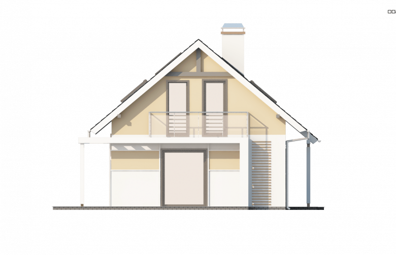 Projekt domu jednorodzinnego Z216 - elewacja 4
