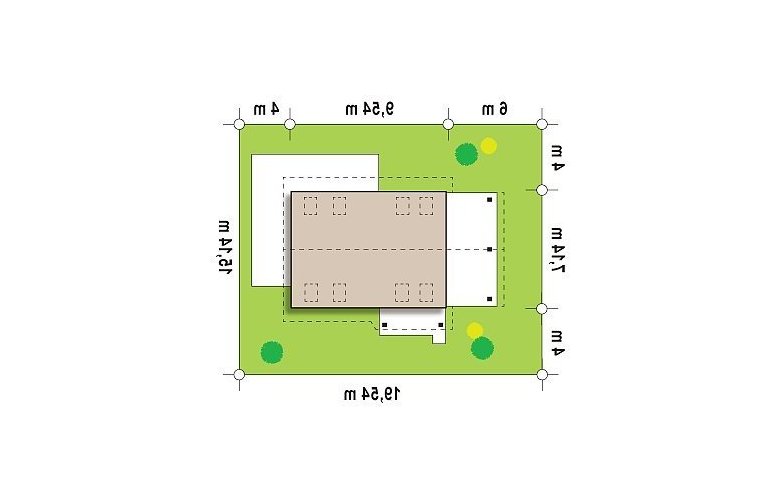 Projekt domu jednorodzinnego Z216 - Usytuowanie - wersja lustrzana