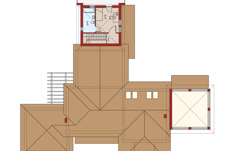Projekt domu nowoczesnego Dionizy (mały) G2 - piętro i