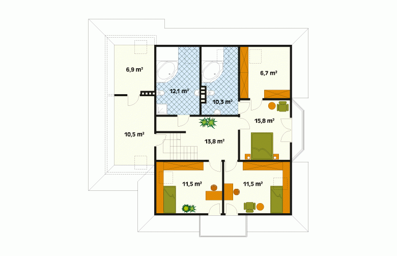 Projekt domu z bala Modrzew dr-S - 