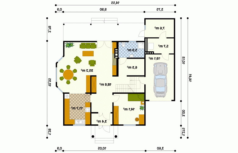 Projekt domu z bala Modrzew dr-S - 