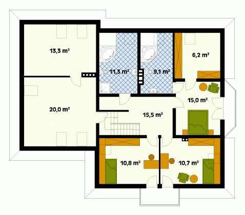 Rzut projektu Modrzew 3