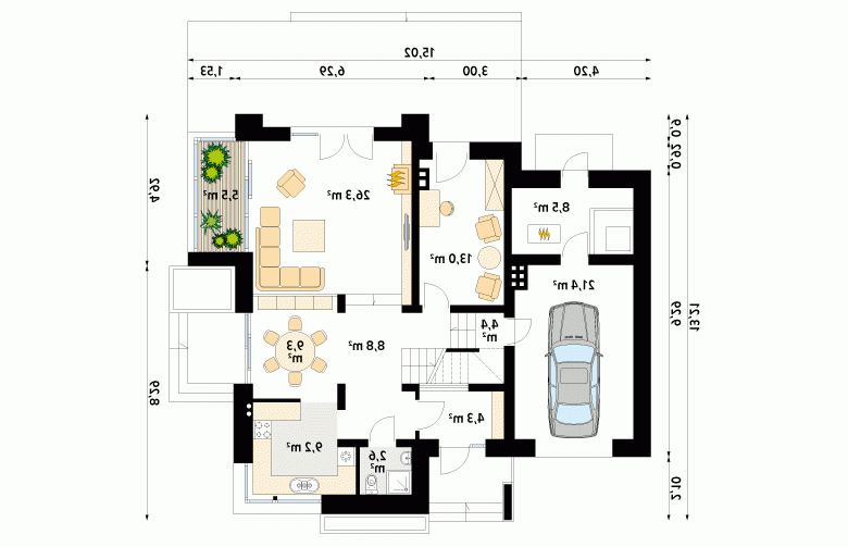 Projekt domu tradycyjnego Jaspis 5 - 