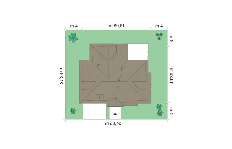 Projekt domu wolnostojącego Jesion 2 (99) - Usytuowanie - wersja lustrzana