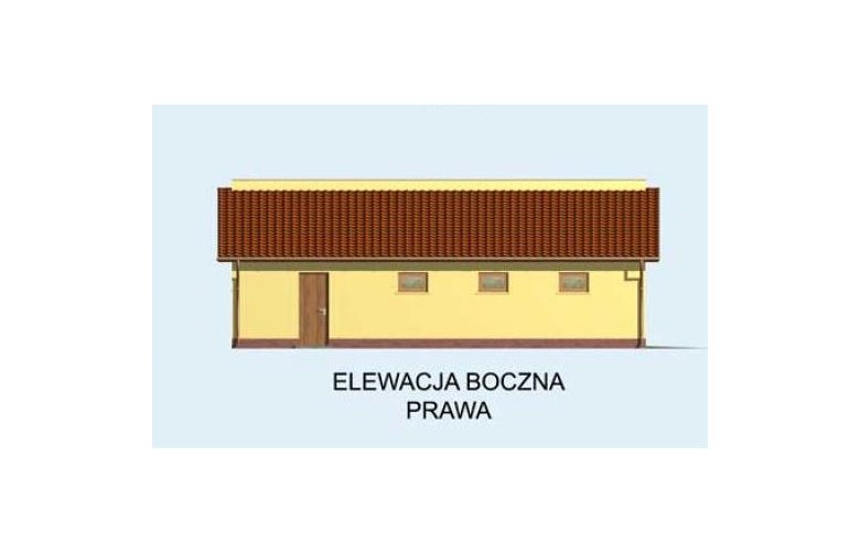 Projekt garażu G125 garaż dwustanowiskowy z pomieszczeniem gospodarczym - elewacja 4