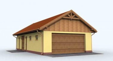 Projekt domu G126 garaż trzystanowiskowy z pomieszczeniem gospodarczym