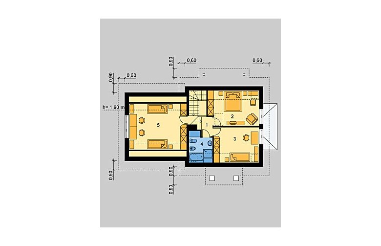 Projekt domu parterowego LK&55 - poddasze