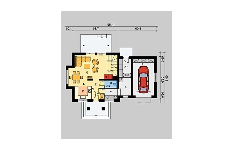 Projekt domu parterowego LK&55 - parter