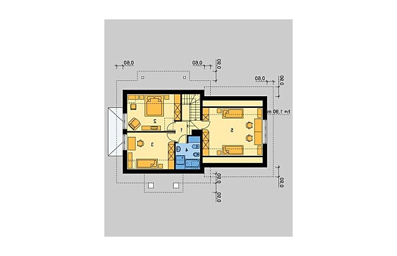 Projekt domu parterowego LK&55 - poddasze