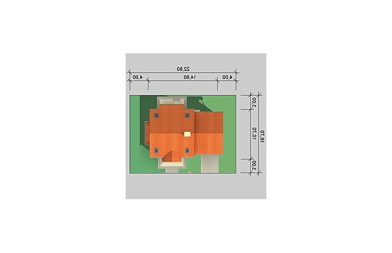 Projekt domu parterowego LK&55 - Usytuowanie - wersja lustrzana