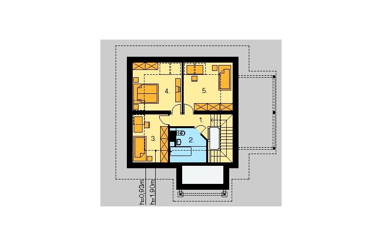 Projekt domu wolnostojącego LK&155 - poddasze