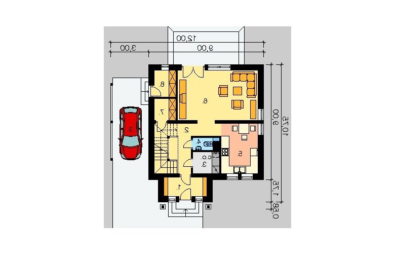 Projekt domu wolnostojącego LK&155 - parter