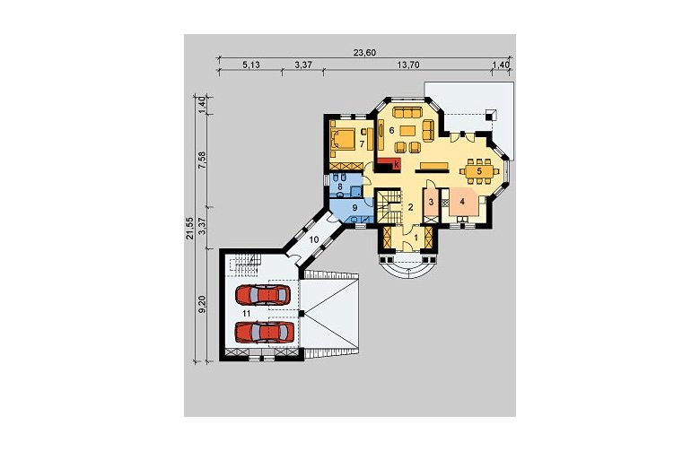 Projekt domu piętrowego LK&160 - parter