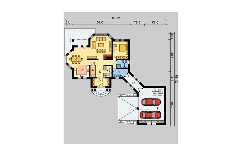 Projekt domu piętrowego LK&160 - parter