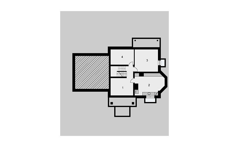 Projekt domu wolnostojącego LK&14 - piwnica