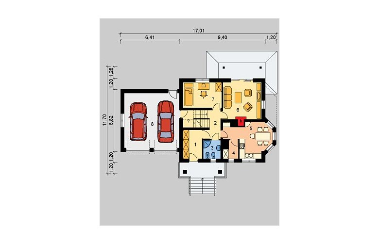 Projekt domu wolnostojącego LK&14 - parter