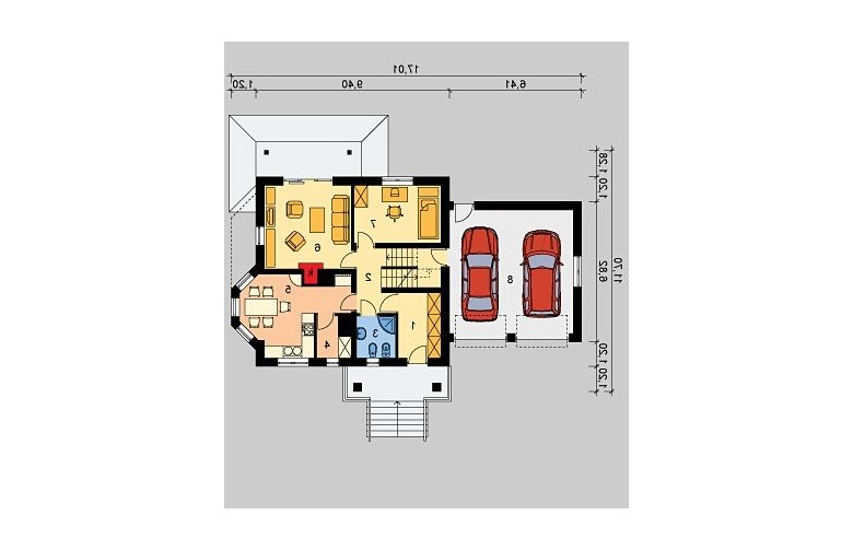 Projekt domu wolnostojącego LK&14 - parter