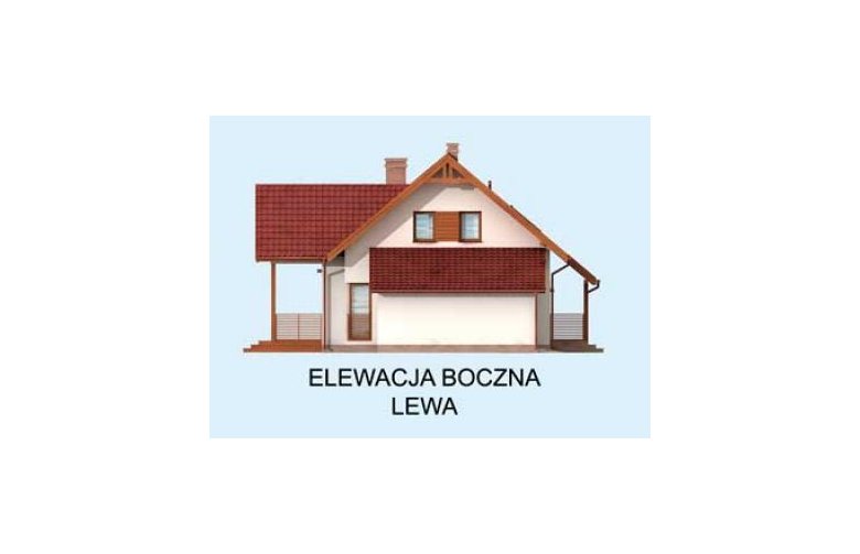 Projekt domu z poddaszem LUBEKA - elewacja 2